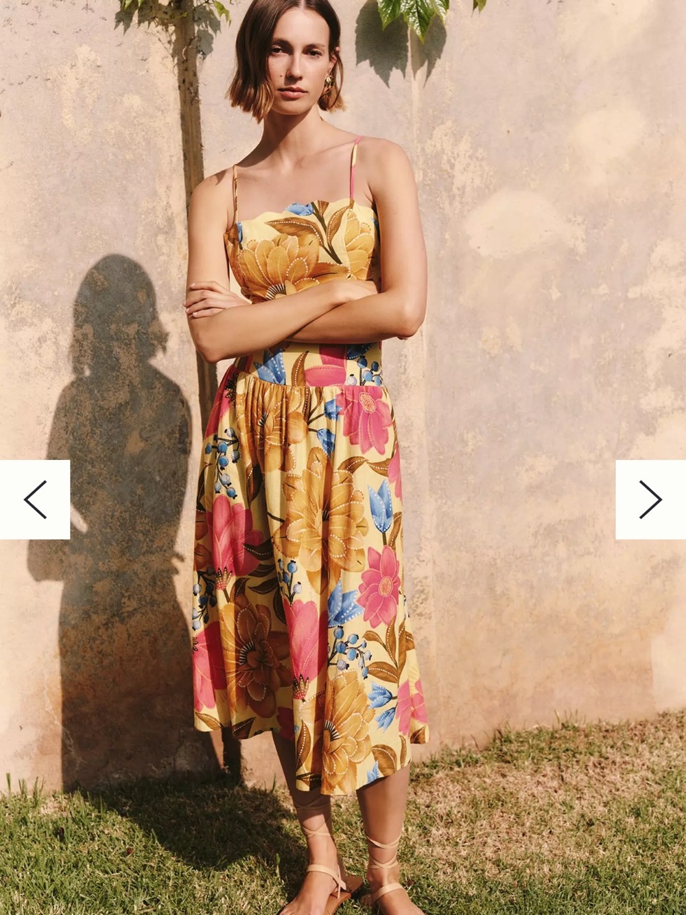 Farm Rio x Anthropologie Linen Blend Midi Dress L